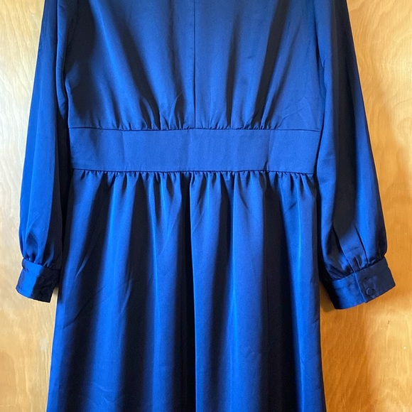 J Crew Midi Bottom Down Navy Blue Dress. Size 8 - Picture 14 of 16